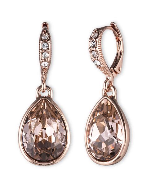 givenchy crystal drop earrings rose gold|Givenchy rose gold stud earrings.